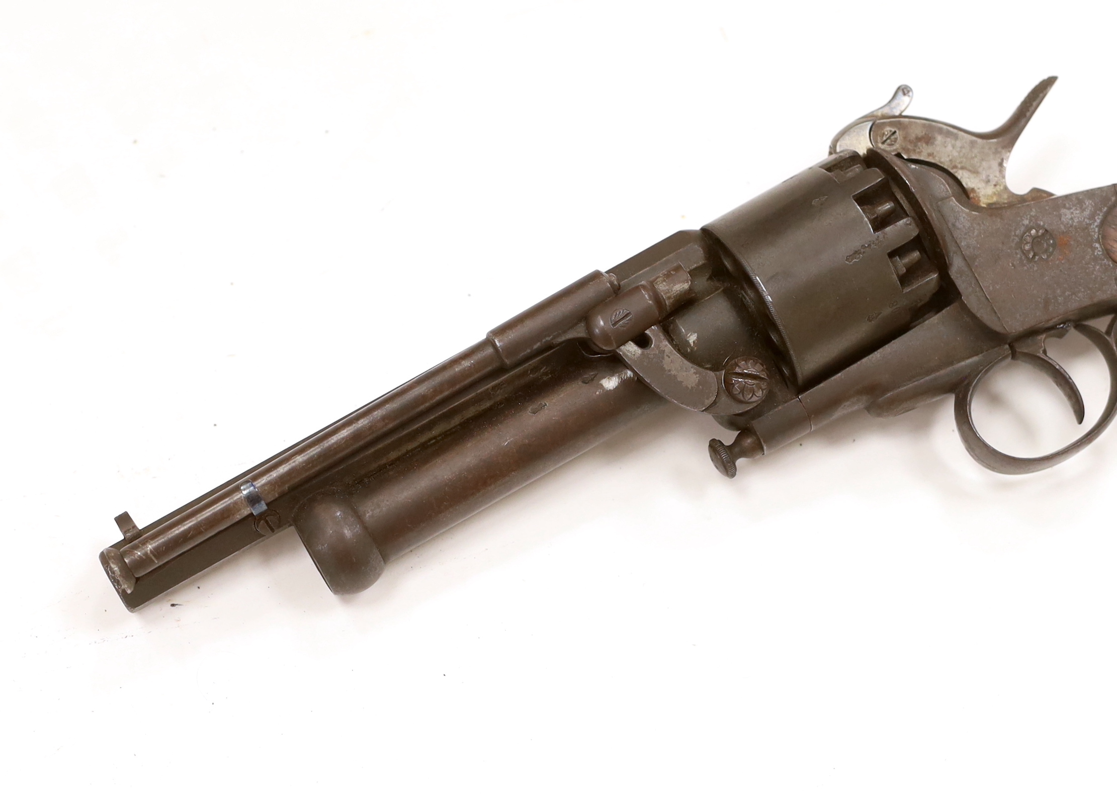 A good scarce nine short Le Matt 'Grape-Shot' single action percussion revolver